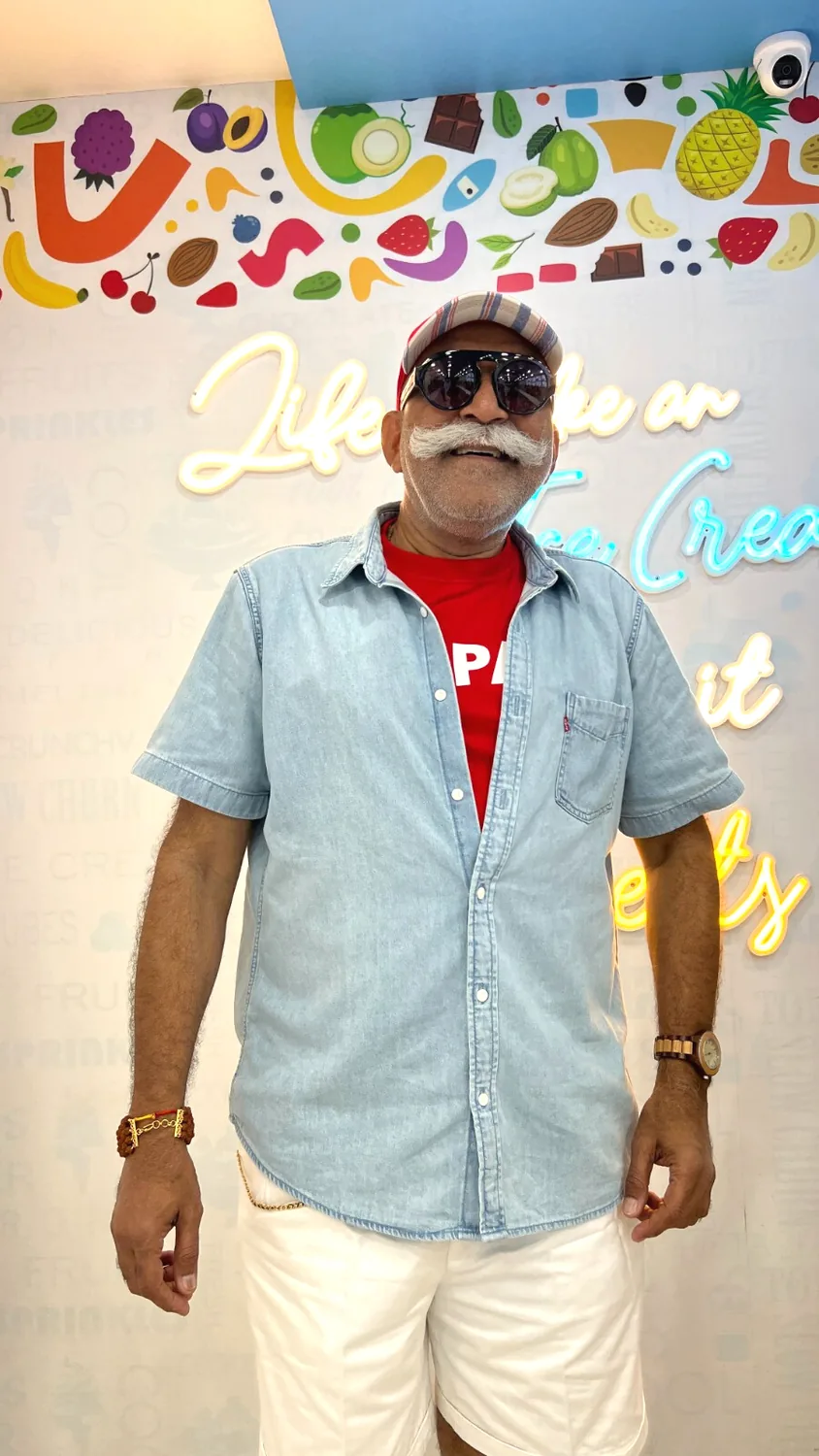 Mehul Vadodaria in casual blue attire