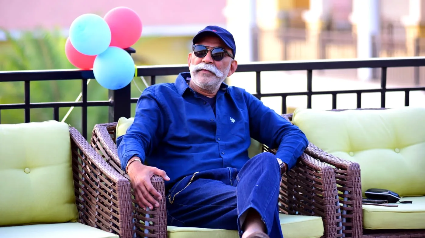 Mehul Vadodaria in a relaxed lounge portrait